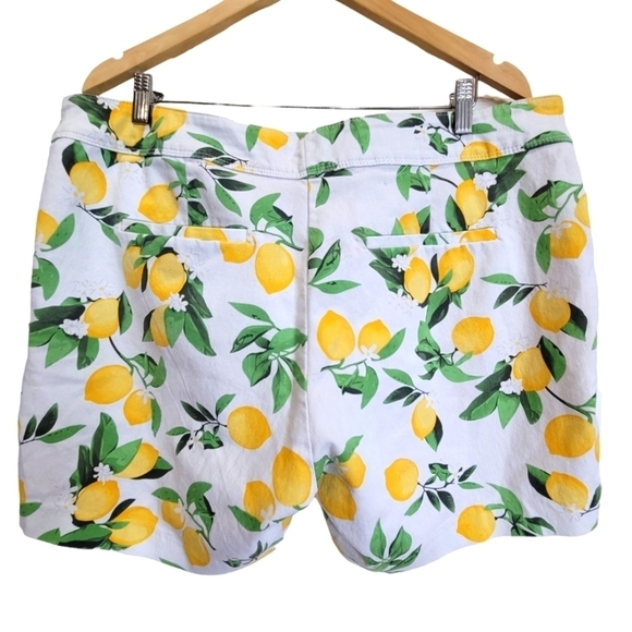 Isaac Mizrahi Size 16 Cotton Blend Lemon Shorts with Front Back Pockets - Picture 3 of 7